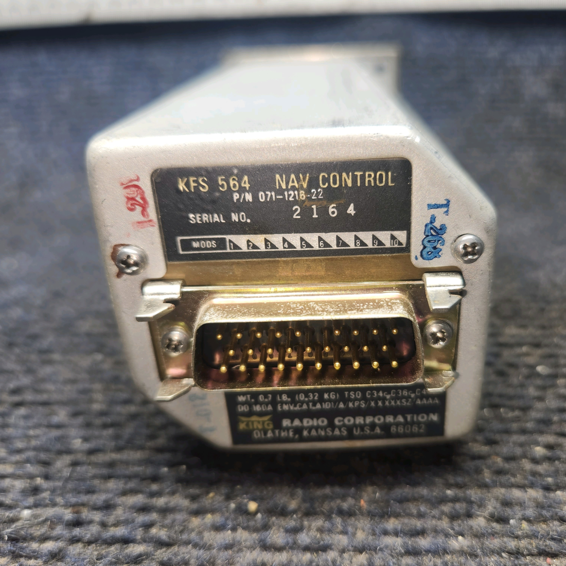 Used aircraft parts for sale, 071-1216-22 Bendix King KFS-674 Cessna 180 Nav Control