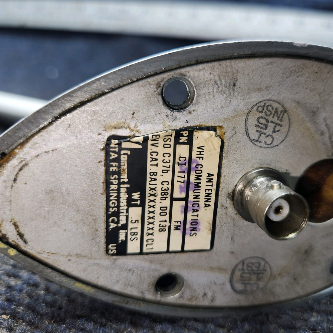 Used aircraft parts for sale, CI-177 Commant Industries CI-177 Piper PA28-140 VHF Whip Antenna