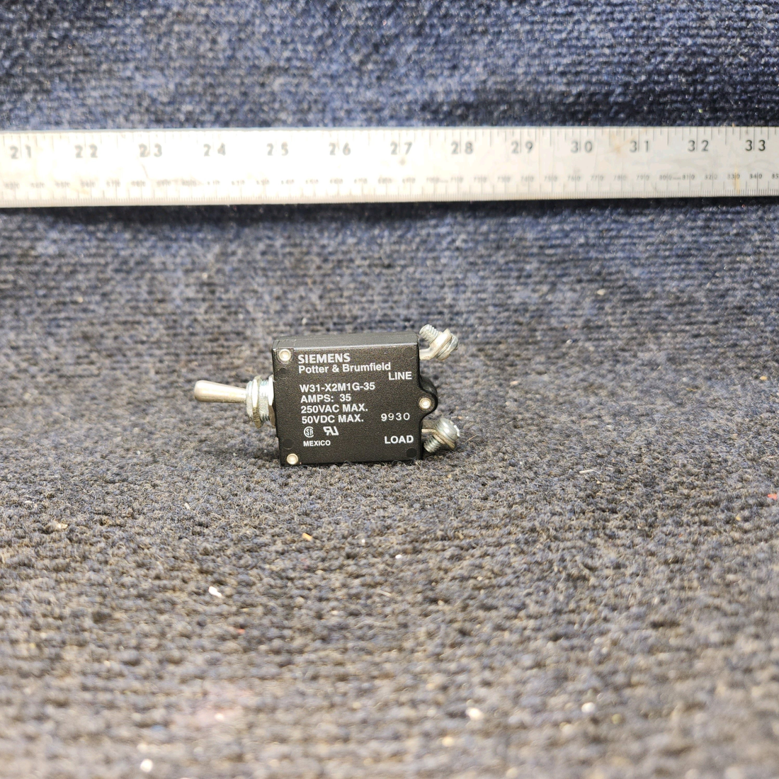 Used aircraft parts for sale, W31-X2M1G-35 Cessna 172E Circuit Breaker Switch – 35 Amps