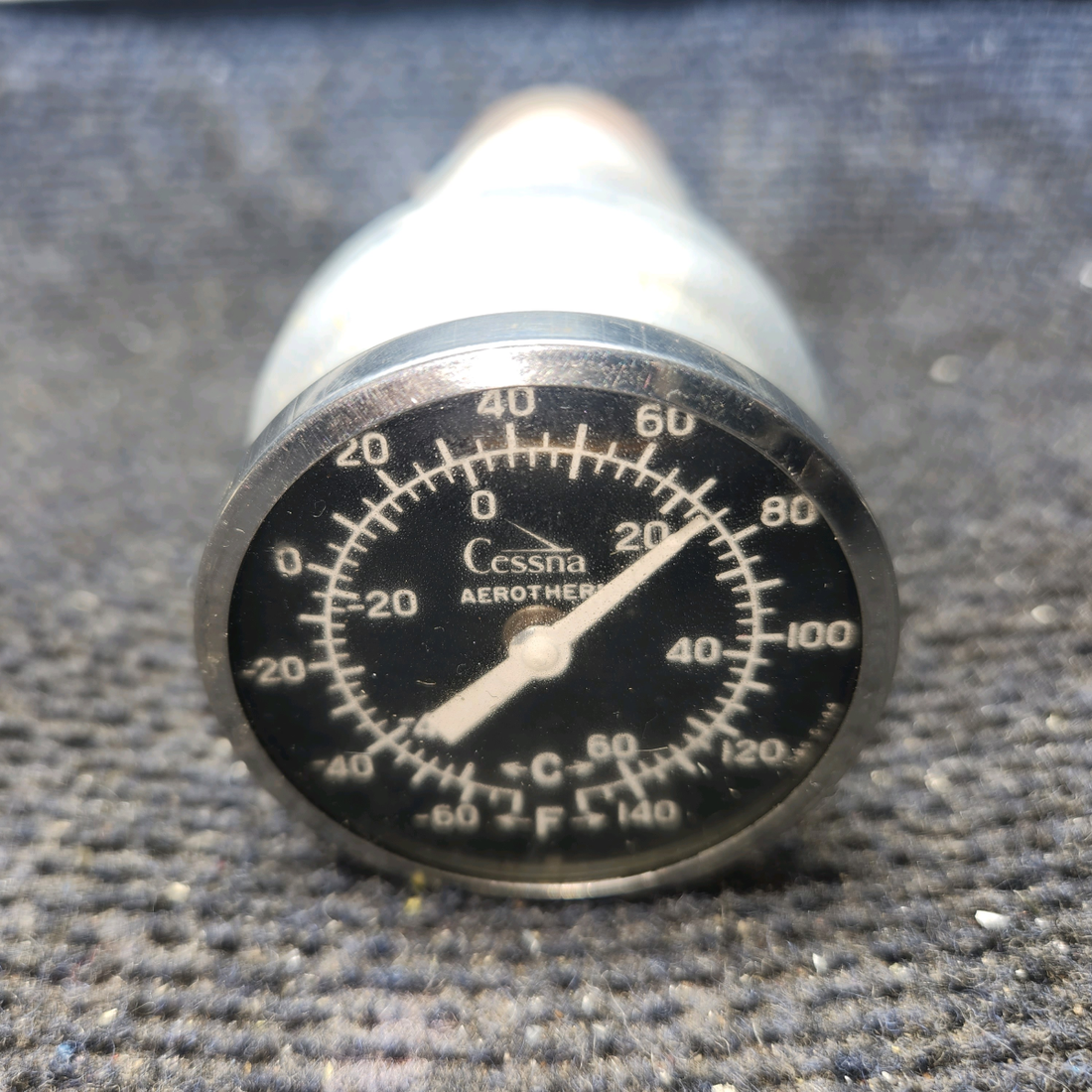 Used aircraft parts for sale, 51322-1 cessna 150G Outside Air Temperature Indicator with Air Vent
