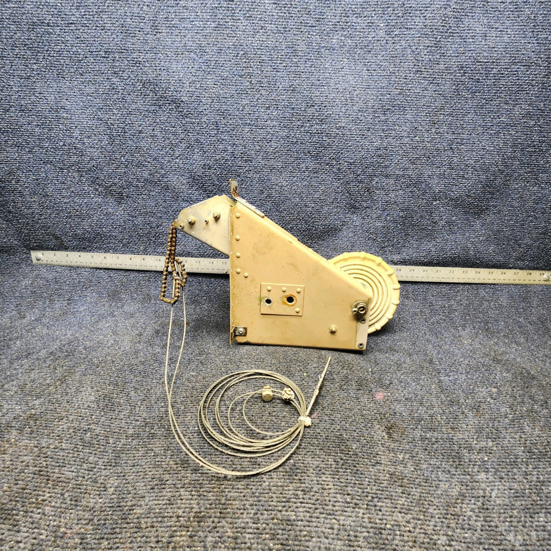 Used aircraft parts for sale, 169-524000-601 Beechcraft A23A Musketeer Custom III STABILATOR TAB CONTROL MECHANISM W/ CABLE