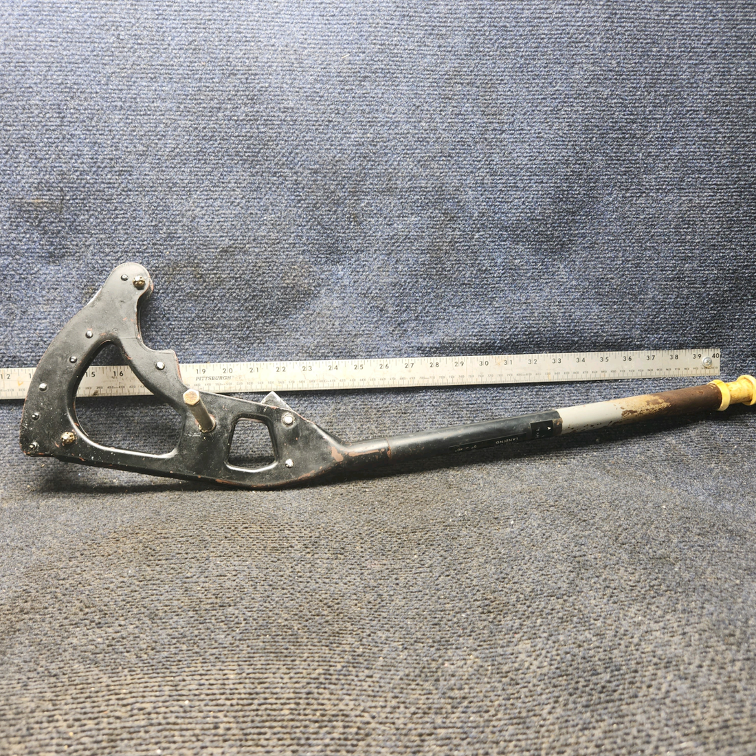 Used aircraft parts for sale, 0510166-6, 0510171-1 Cessna 172E Flap Lever Assembly with Ratchet and Spacers