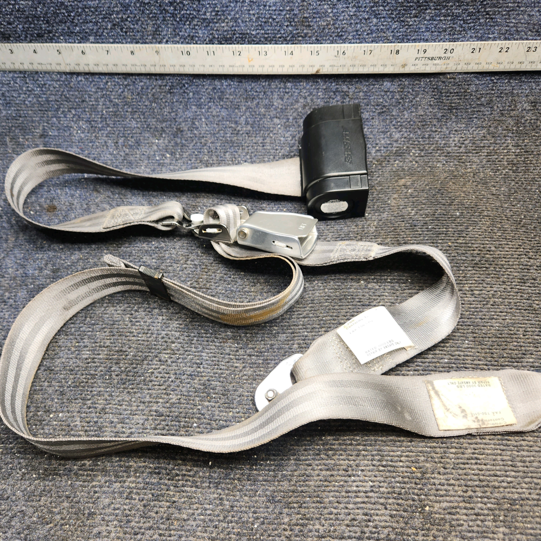 Used aircraft parts for sale, 3052-3-181-813 AmSafe 35FB9 Cessna 172 Lap Seatbelt Assembly with Reel Assy "Set"