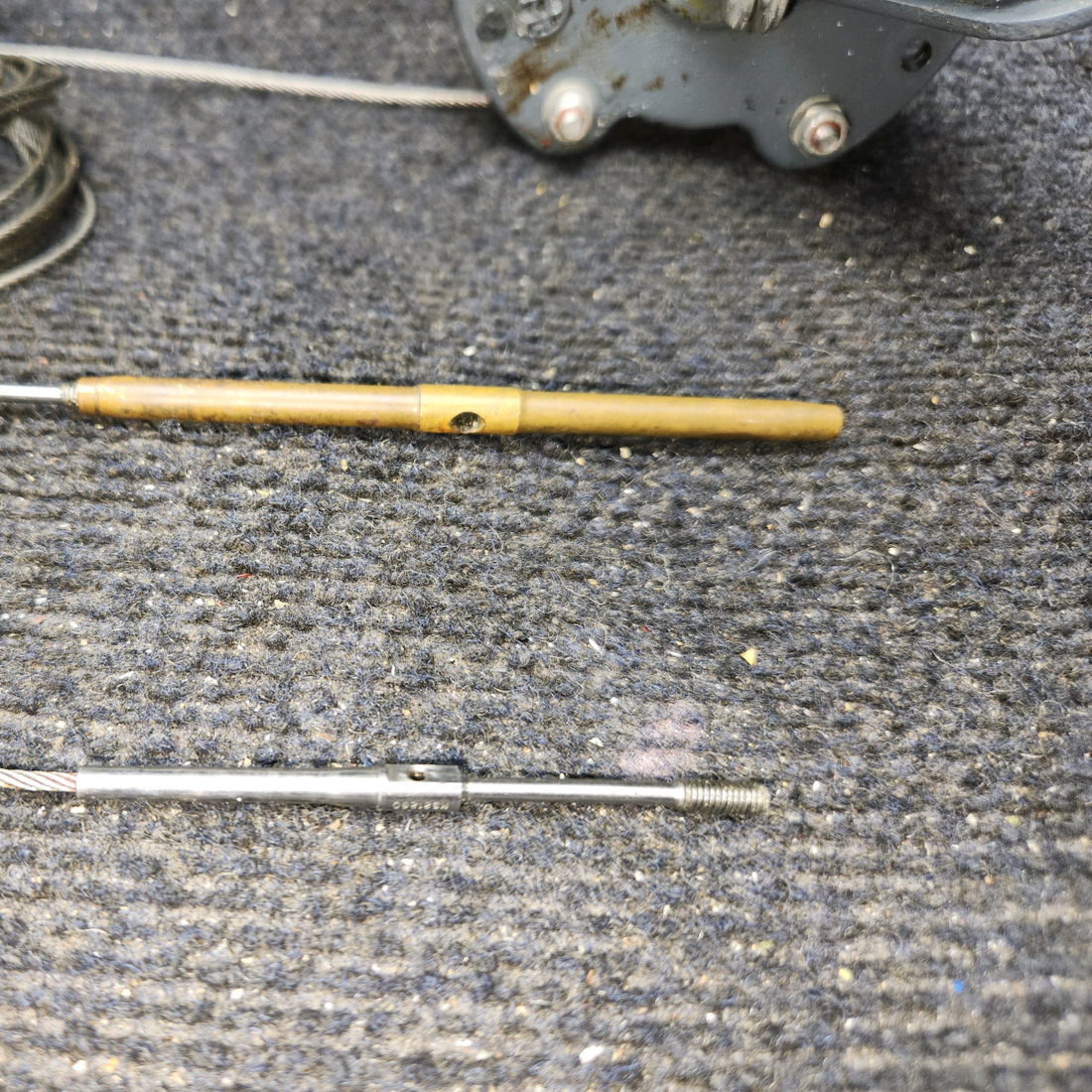 Used aircraft parts for sale, 35-524375 BEECHCRAFT F35 Elevator Trim Tab Actuator Housing & Cap with Cable