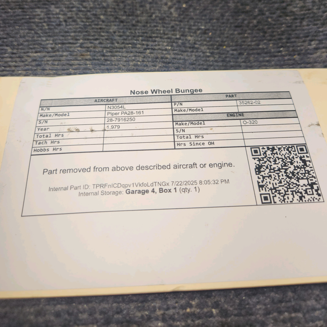 Used aircraft parts for sale, 35262-02 Piper PA28-161 Nose Wheel Bungee