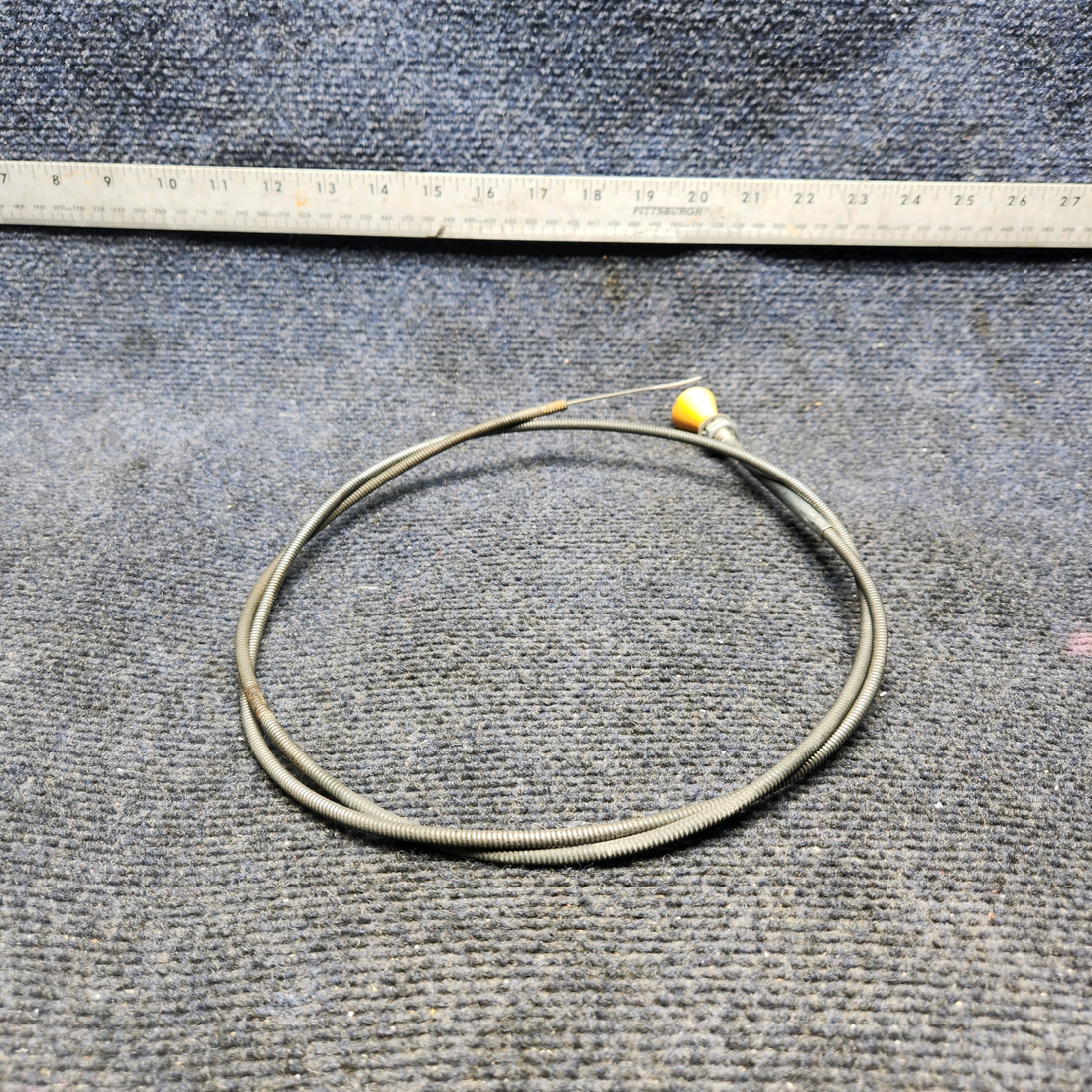 Used aircraft parts for sale, 35-380051-27 Beechcraft F33A CABIN HEAT CONTROL CABLE ASSEMBLY (L: 46-1/4")