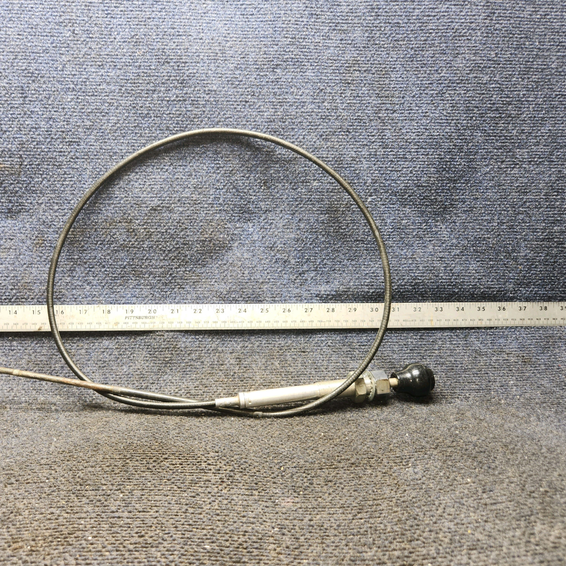 Used aircraft parts for sale, 35-944046-7 BEECHCRAFT F35 Propeller Control Cable – 52 7/8" Length