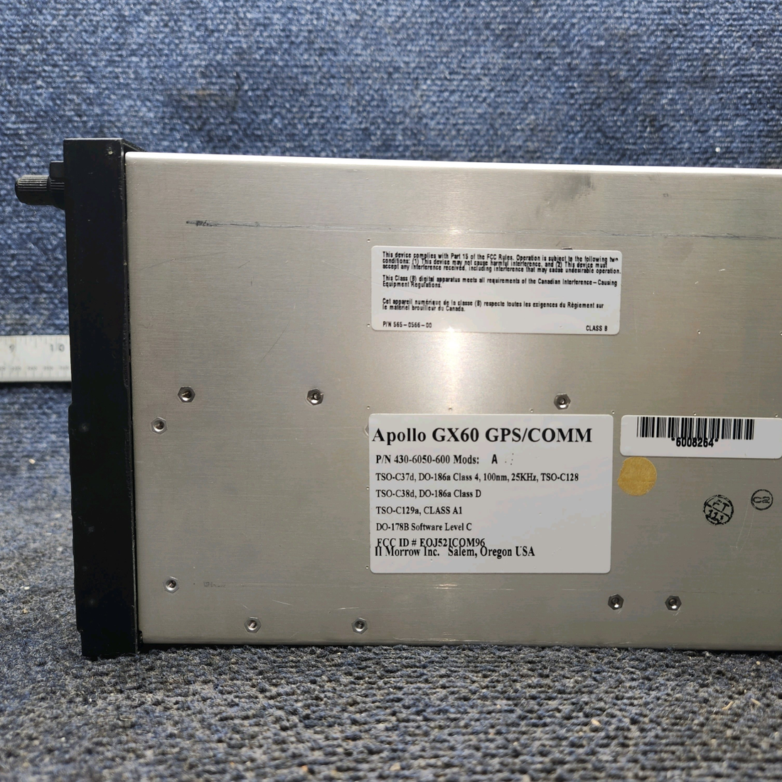 Used aircraft parts for sale, 430-6050-600 Apollo GX-60 Beechcraft 35-33 IFR-Approach GPS / Moving Map / COMM Transceiver