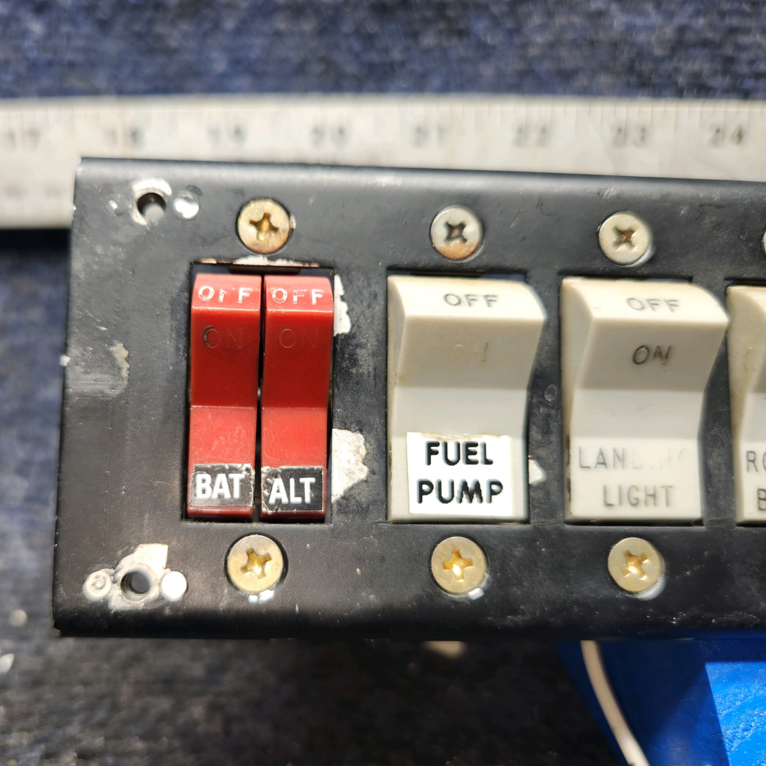 Used aircraft parts for sale, 66643-000 Piper PA28-140 Switch Panel Assembly w/ Potentiometer