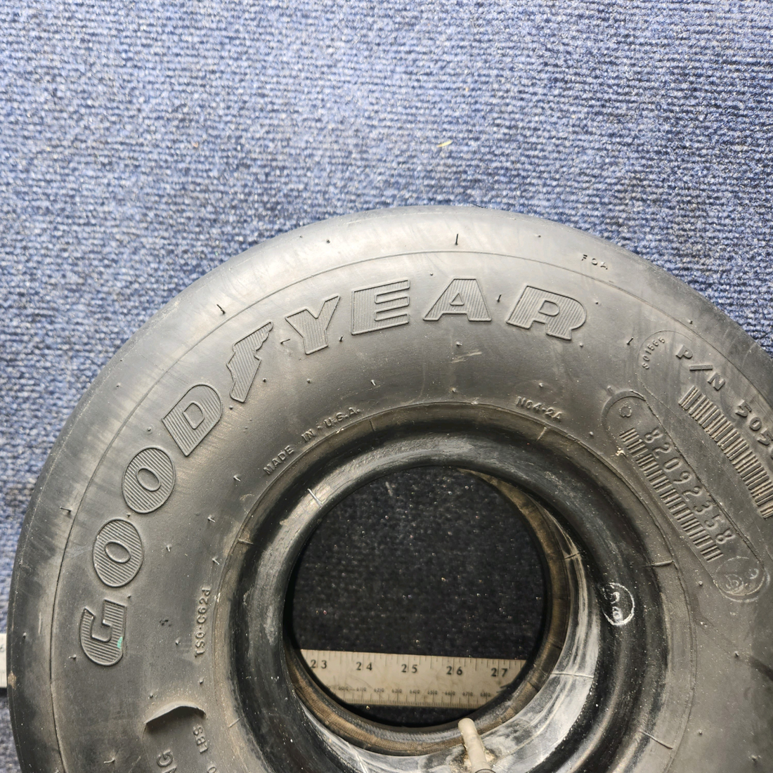 Used aircraft parts for sale, 505C46-4 GoodYear Flight Custom III Cessna 172E Tire With tube.