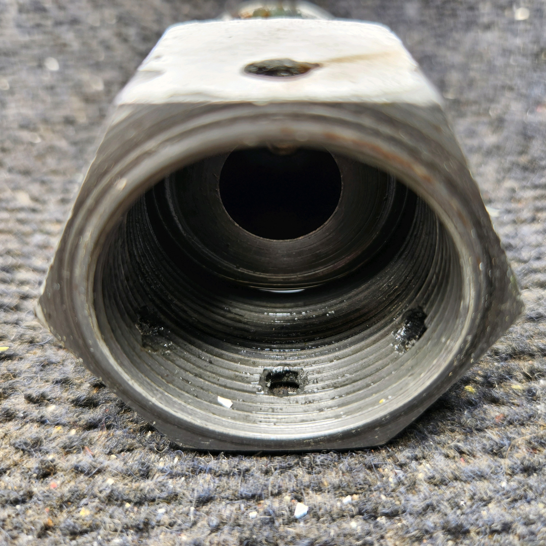 Used aircraft parts for sale, 0441130-2 Cessna 172E Main Gear Axle Fairing Nut (Length: 2.563")