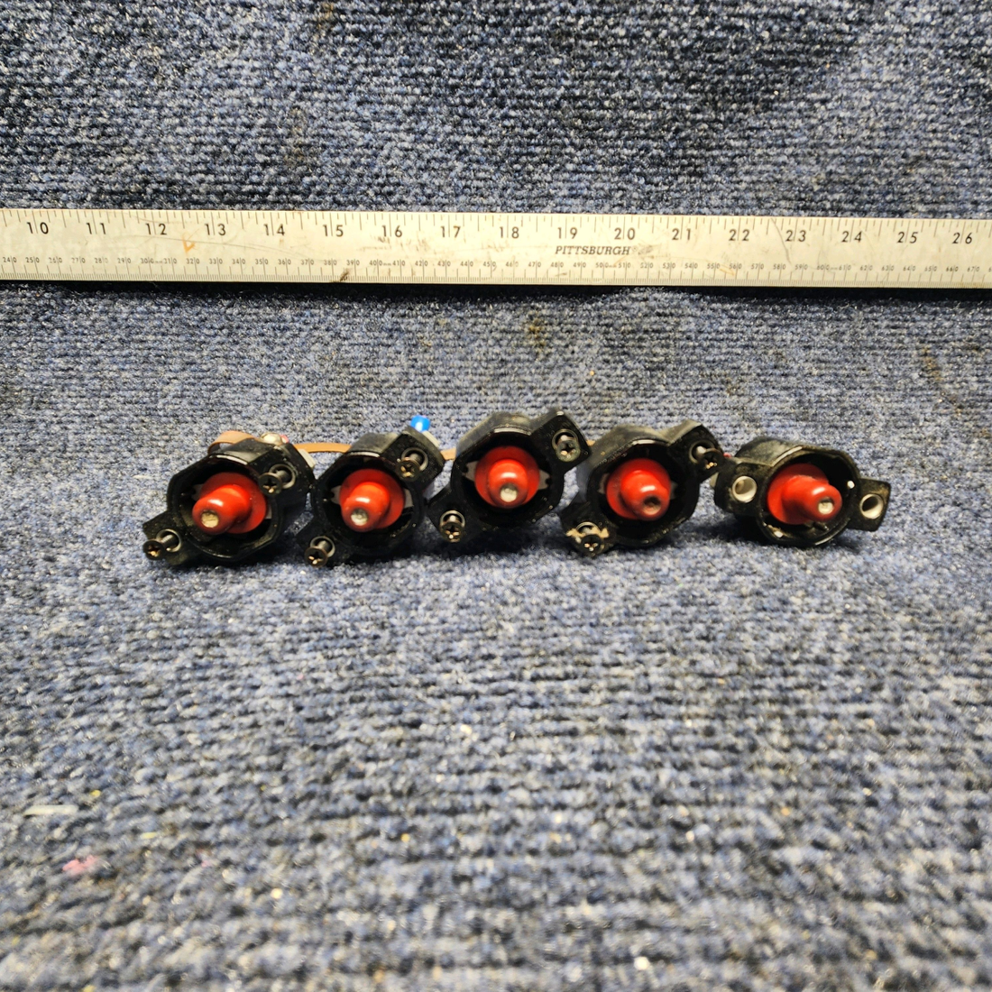 Used aircraft parts for sale, CM-5, CM-10, CM-15 Beechcraft A23A Musketeer Custom III CIRCUIT BREAKER SET OF 5 (AMPS: 5, 10, 15)