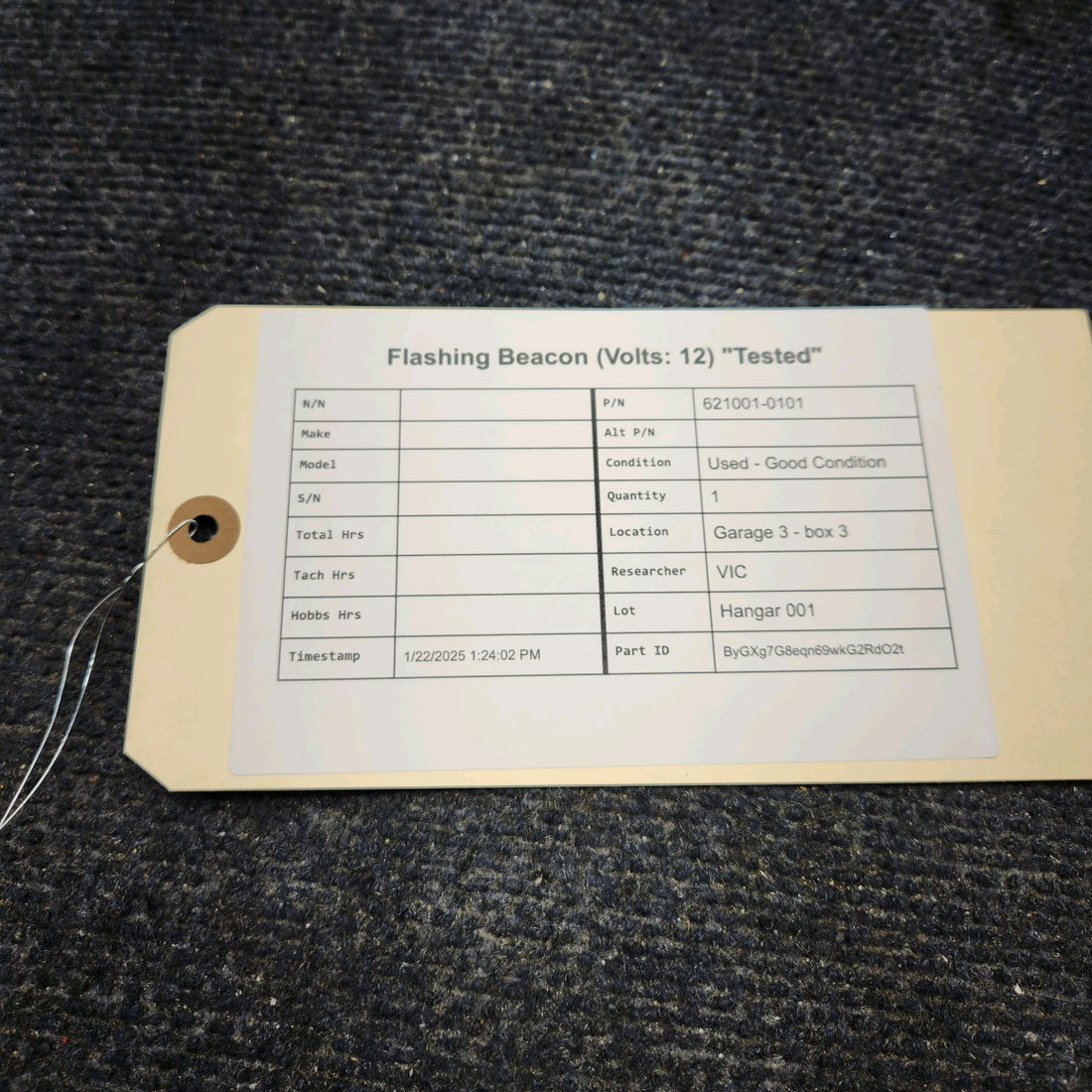 Used aircraft parts for sale, 621001-0101 Cessna FLASHING BEACON (VOLTS: 12) "TESTED"