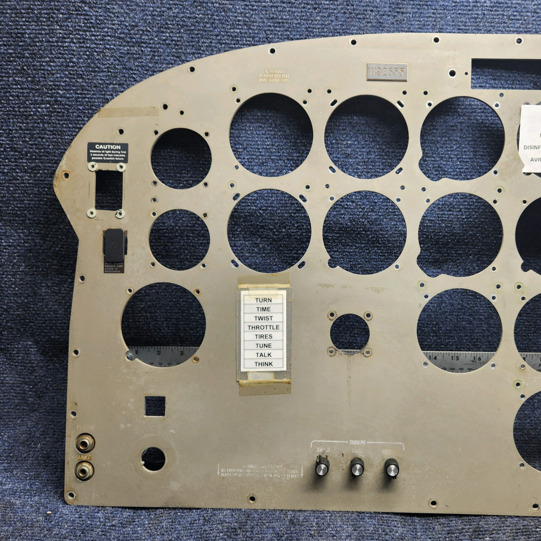 Used aircraft parts for sale, Instrument-panel PIPER PA28-161 Warrior III 1995 ALUMINUM INSTRUMENT  PANEL LH & RH