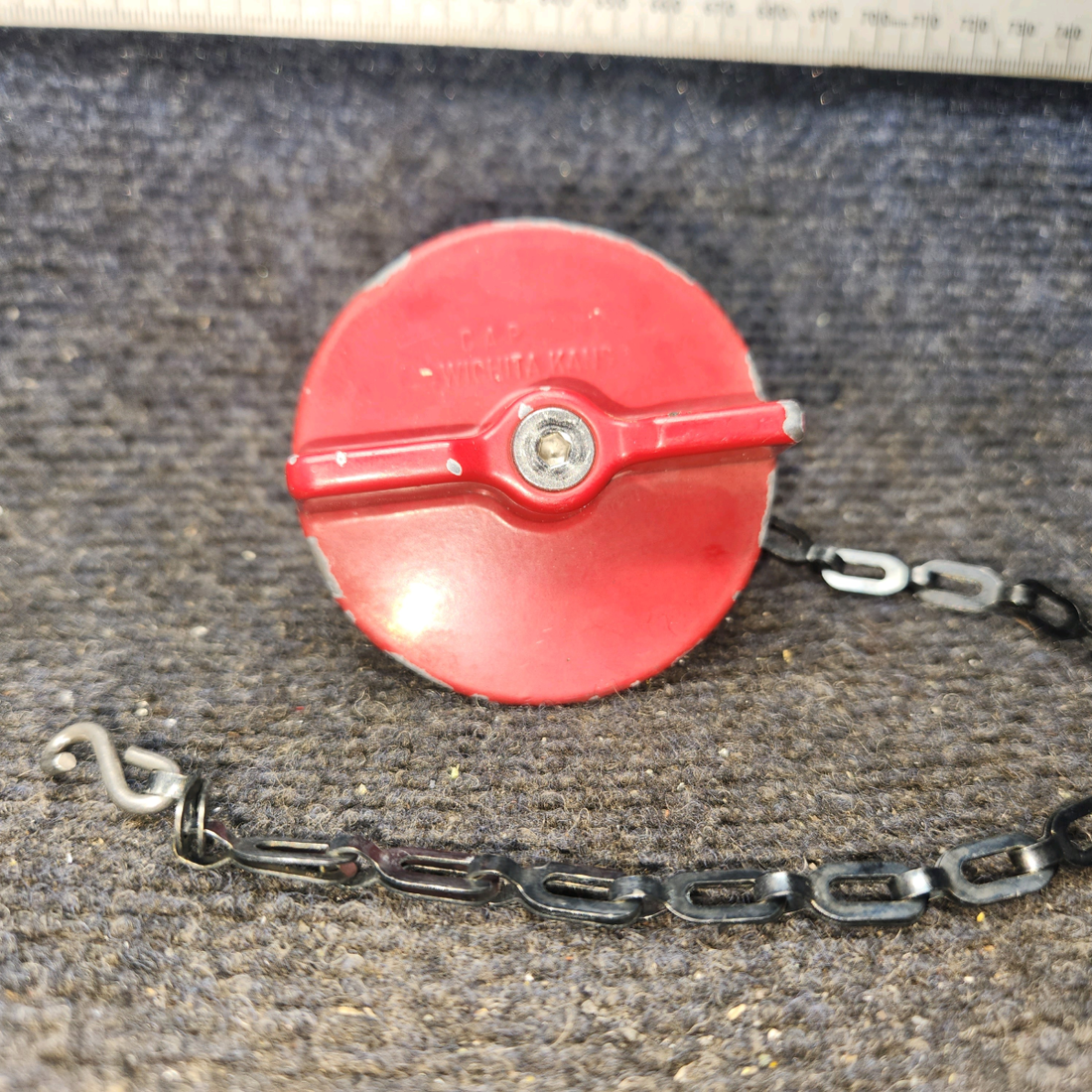 Used aircraft parts for sale, C156001-0106 Cessna 182G Fuel Cap Assembly with Chain