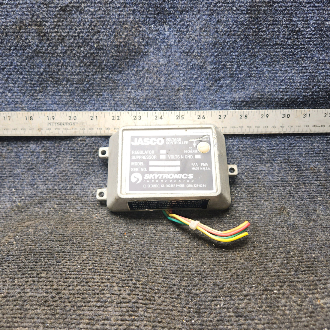 Used aircraft parts for sale, J12M20SP Jasco Skytronics Cessna 172 Aircraft Alternator voltage controller 12V