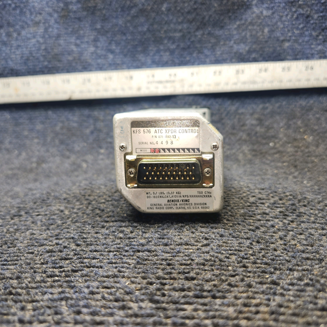 Used aircraft parts for sale, 071-1192-13 Bendix King KFS-576 XPDR Control