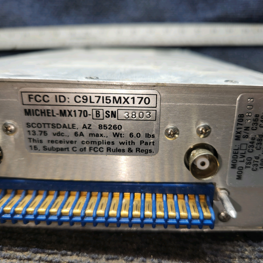 Used aircraft parts for sale, TKM MX170C Michel MX170C Cessna 172 Nav/Comm Radio - NO Tray