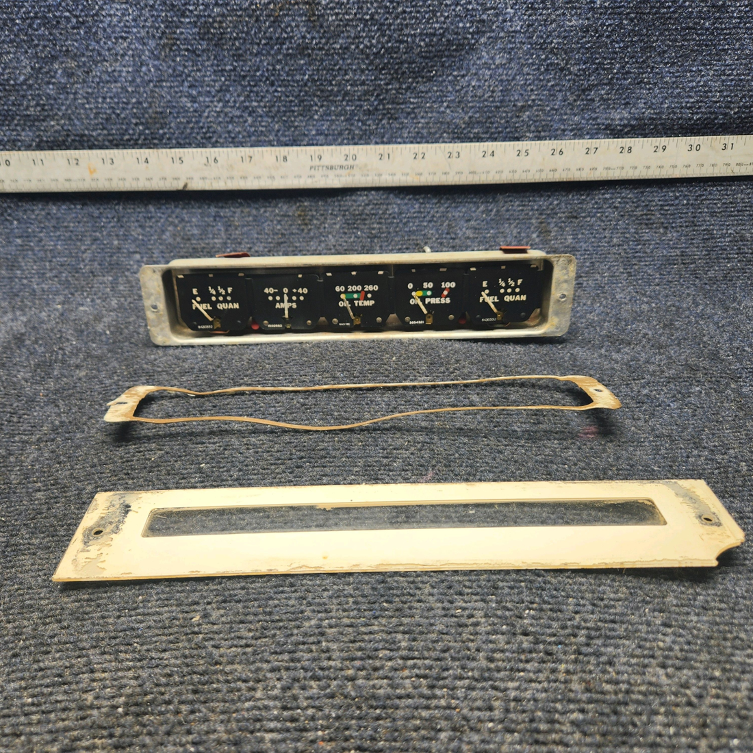Used aircraft parts for sale, 169-380036-3 Beechcraft A23A Musketeer Custom III ENGINE GAUGE CLUSTER ASSEMBLY