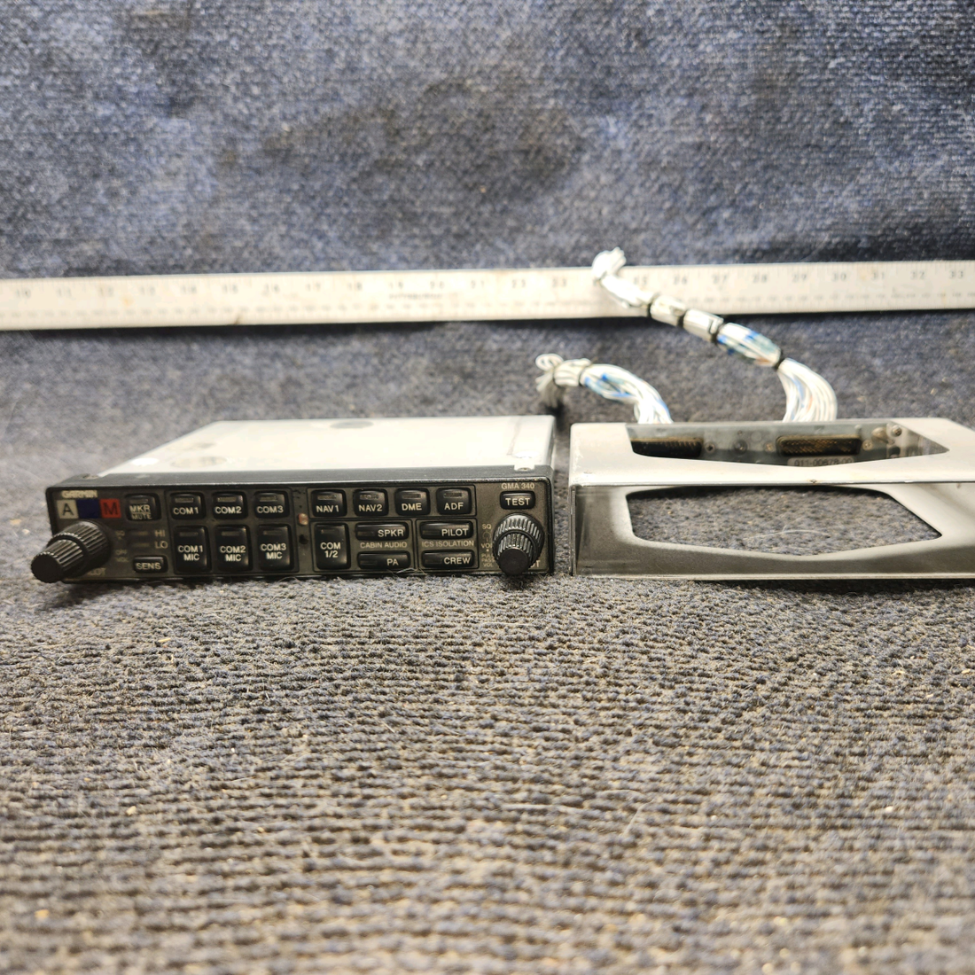 Used aircraft parts for sale, 011-00401-10 Garmin GMA-340 cessna 172k Audio Panel with Tray and Connectors
