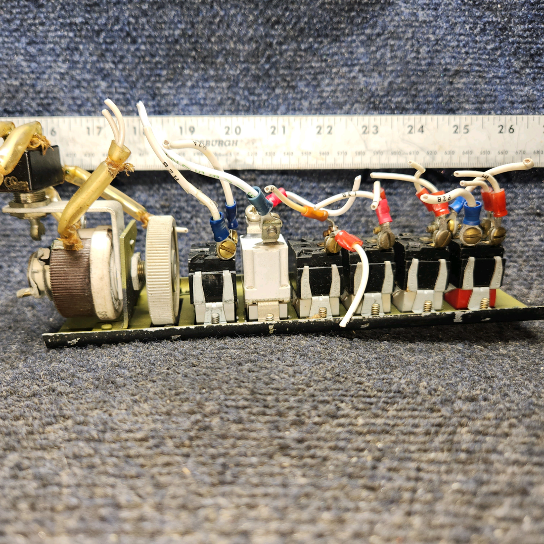 Used aircraft parts for sale, 66643-000 Piper PA28-140 Switch Panel Assembly w/ Potentiometer