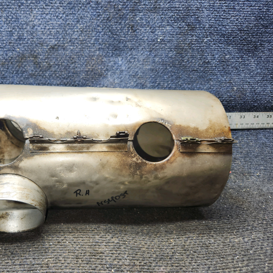 Used aircraft parts for sale, 0550176-38 Cessna 172E Exhaust Muffler Shroud RH