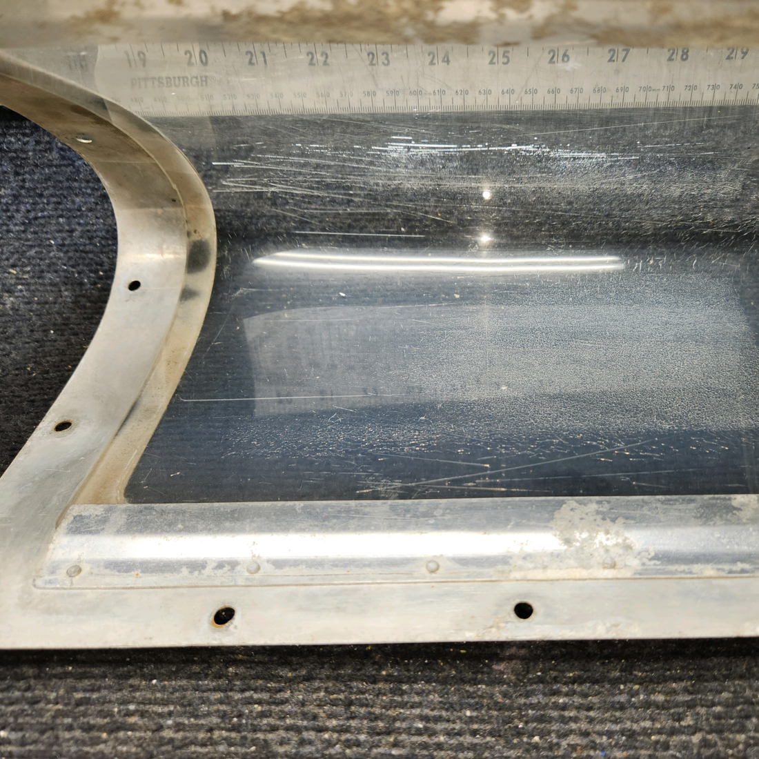 Used aircraft parts for sale, 0523115-3 Cessna C175 Landing Light Window