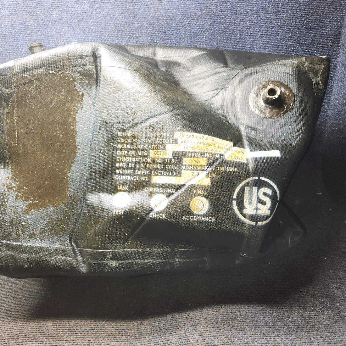 Used aircraft parts for sale, 35-921222-6 Beechcraft 35-33 10-Gallon Auxiliary Fuel Cell  - RH