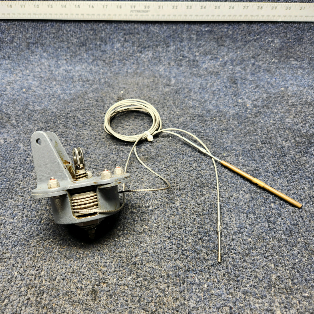 Used aircraft parts for sale, 35-524375 BEECHCRAFT F35 HOUSING & CAP ELEVATOR TRIM TAB ACTUATOR /W CABLE.