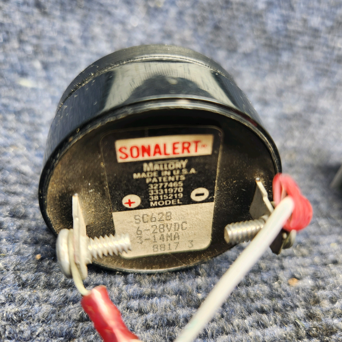 Used aircraft parts for sale, SC628P- Beechcraft F33A MALLORY SONALERT WARNING HORN"PRICE PER EACH"