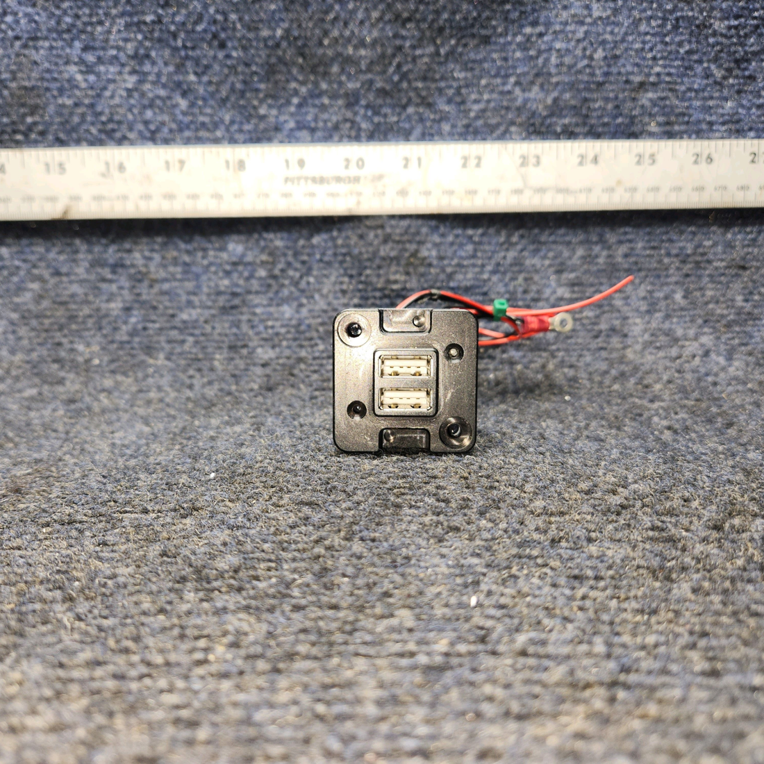 Used aircraft parts for sale, 6430102-3 Mid-Continent TA102 PIPER PA-24-250 Dual USB Charging Port w Mod (10-32V, 2.1A)