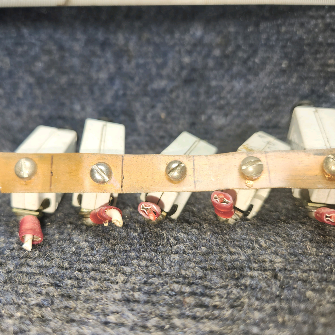 Used aircraft parts for sale, 7274-2-10 , 7277-2-5 , 7277-2-2 klixon Beechcraft A24R Circuit Breaker 2-10AMP/ 5-5AMP / 2-2AMP. Total Nine