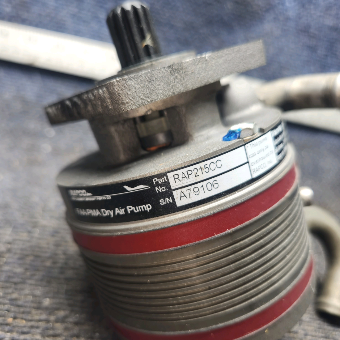Used aircraft parts for sale, RAP215CC RAPCO cessna 172N Dry Air Vacuum Pump