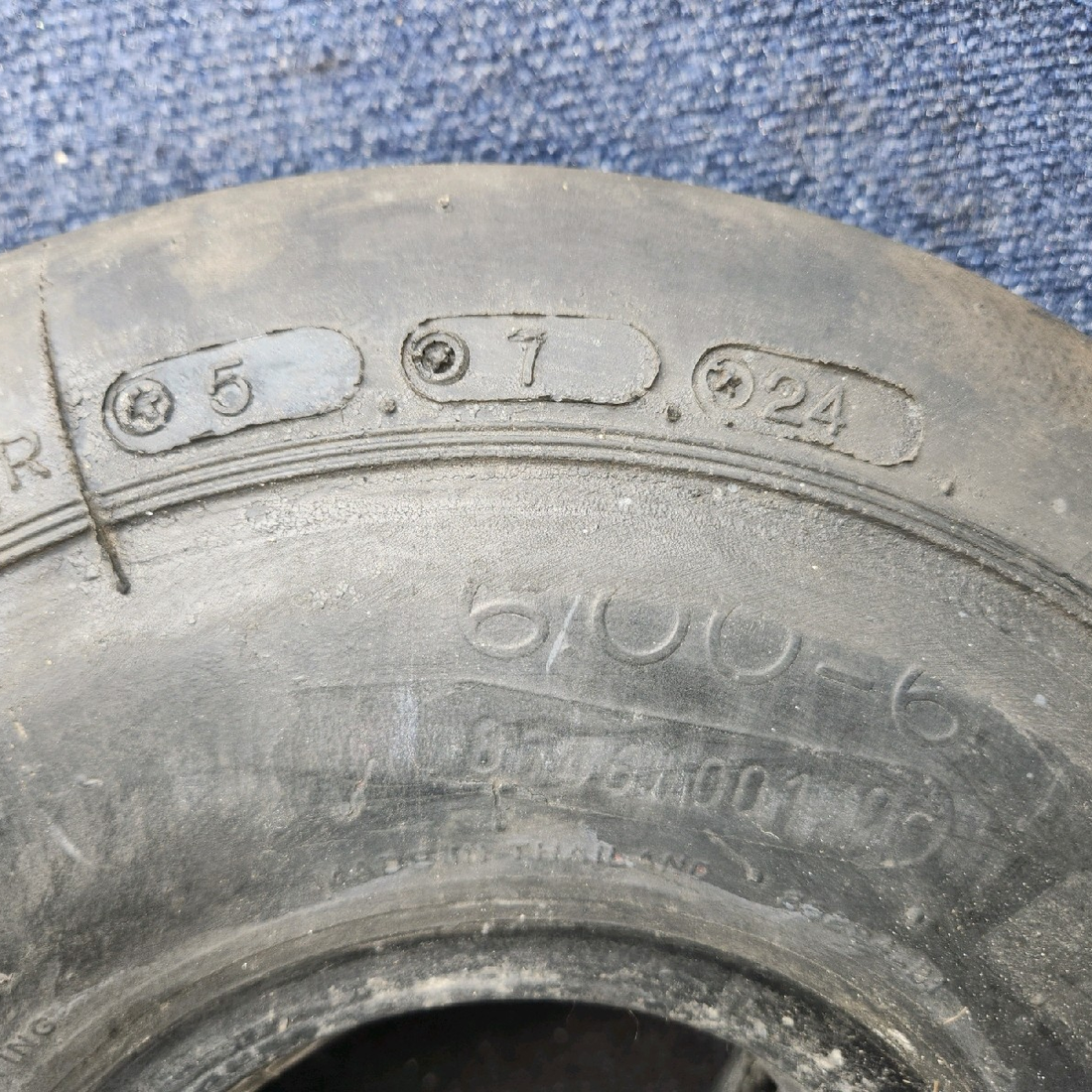 Used aircraft parts for sale, 072-314-0 Michelin Condor piper PA-28-181 6.00-6 6-Ply Retread Aircraft Tire w/ Tube