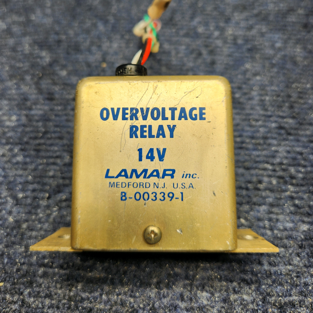 Used aircraft parts for sale, B-00339-1 Lamar Beechcraft C23 SUNDOWNER B-00339-1 LAMAR OVERVOLTAGE RELAY (VOLTS: 14)