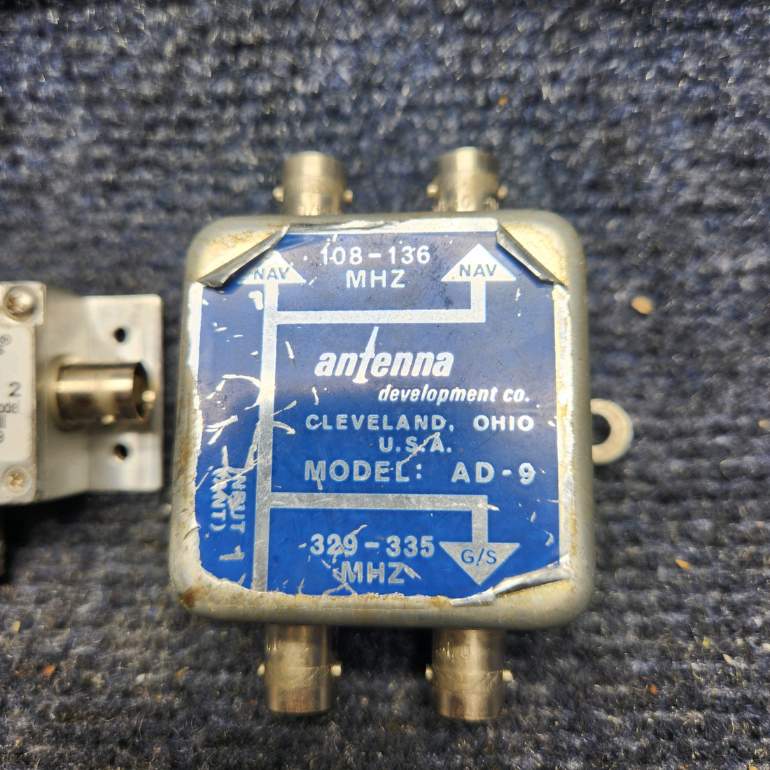 Used aircraft parts for sale, ZFSC-2-1 and AD-9 Beechcraft F33A MINI-CIRCUITS SPLITTER AND ANTENNA  COUPLER SET