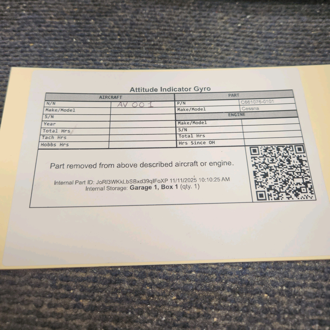 Used aircraft parts for sale, C661076-0101 Cessna Attitude Indicator Gyro
