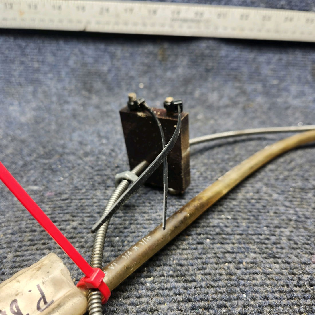 Used aircraft parts for sale, 35-380063-13 Beechcraft F33A PARKING BRAKE CONTROL CABLE ASSEMBLY (LENGTH: 59")