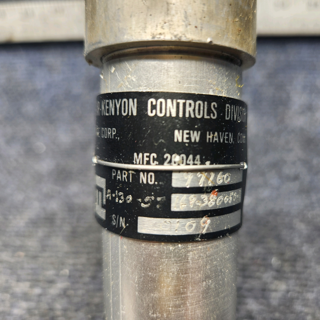 Used aircraft parts for sale, 169-380050-1 Beechcraft A24R Gerdes Steering Rod Actuator with Bracket