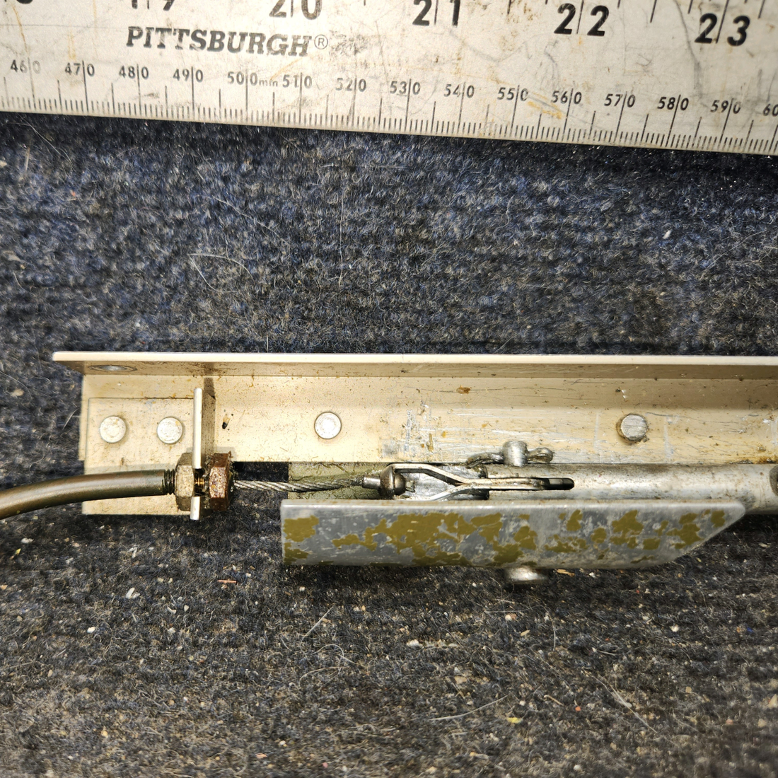 Used aircraft parts for sale, 0813150-75, 1713035-1 cessna 172N Parking Brake Handle and Support Assembly