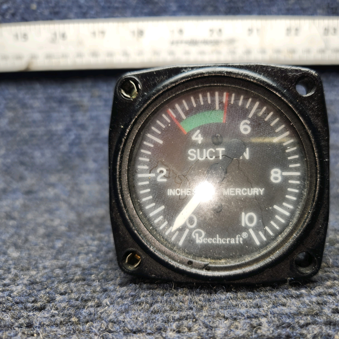 Used aircraft parts for sale, 50-384042-1 Beechcraft A24R Suction Indicator