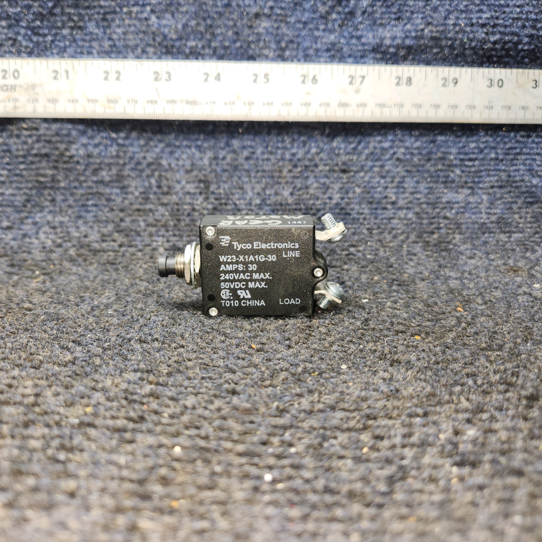 Used aircraft parts for sale, W23-X1A1G-30 Tyco Electronics W23 Series PIPER PA-24-250 Circuit  Breaker - 30 Amps