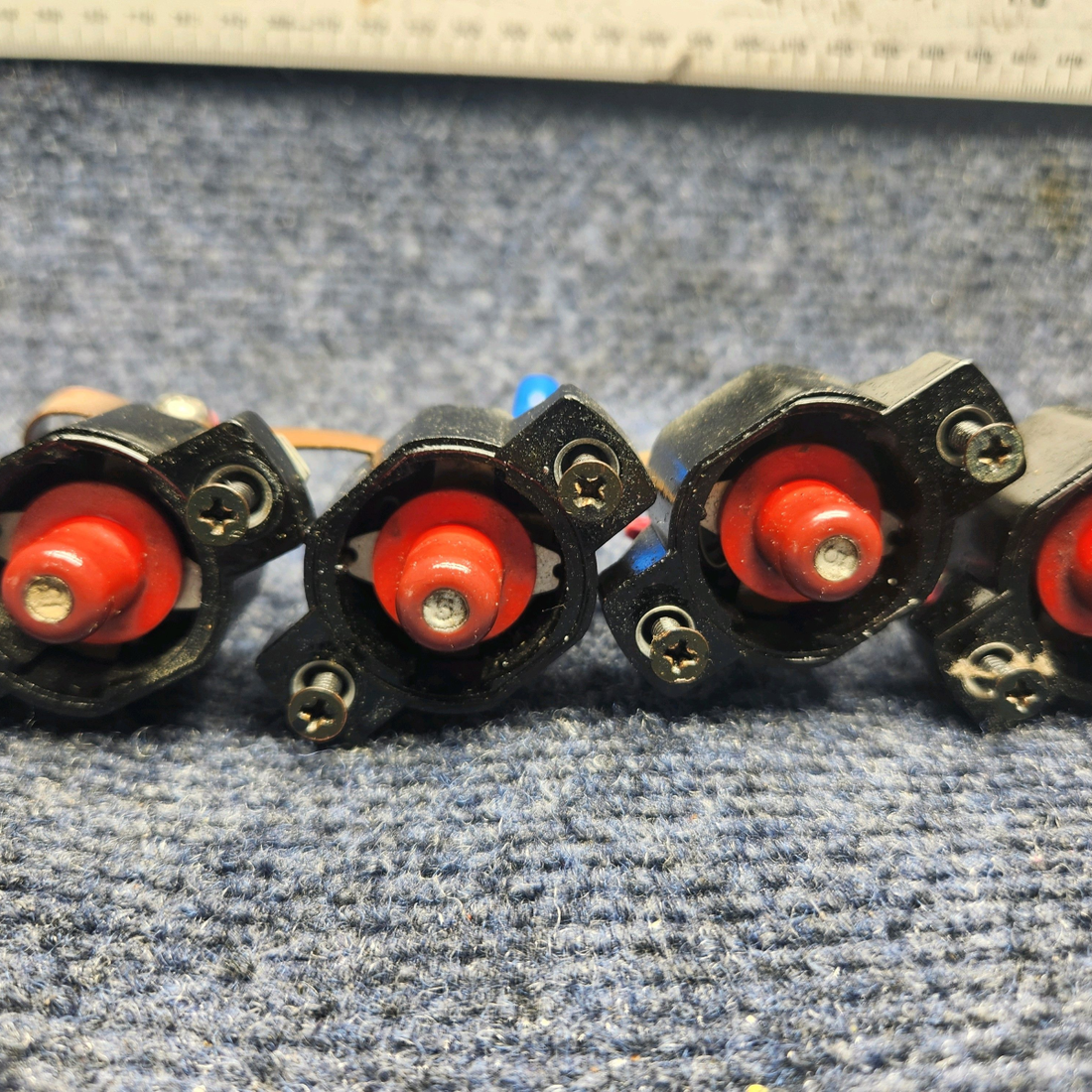 Used aircraft parts for sale, CM-5, CM-10, CM-15 Beechcraft A23A Musketeer Custom III CIRCUIT BREAKER SET OF 5 (AMPS: 5, 10, 15)