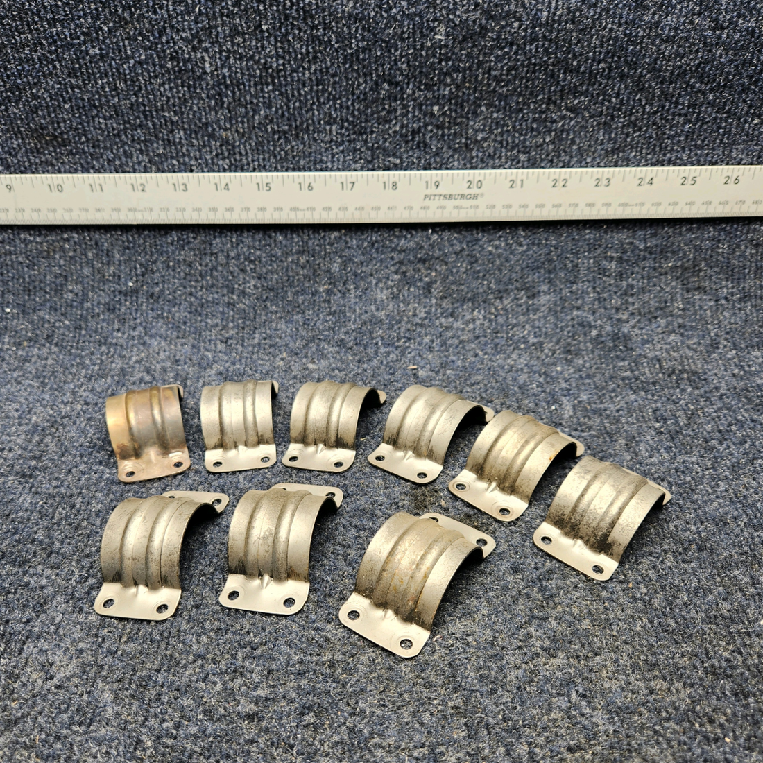 Used aircraft parts for sale, 0750161-25 Texas Several EXHAUST RISER CLAMP HALF 1.75 PRICE PER EACH
