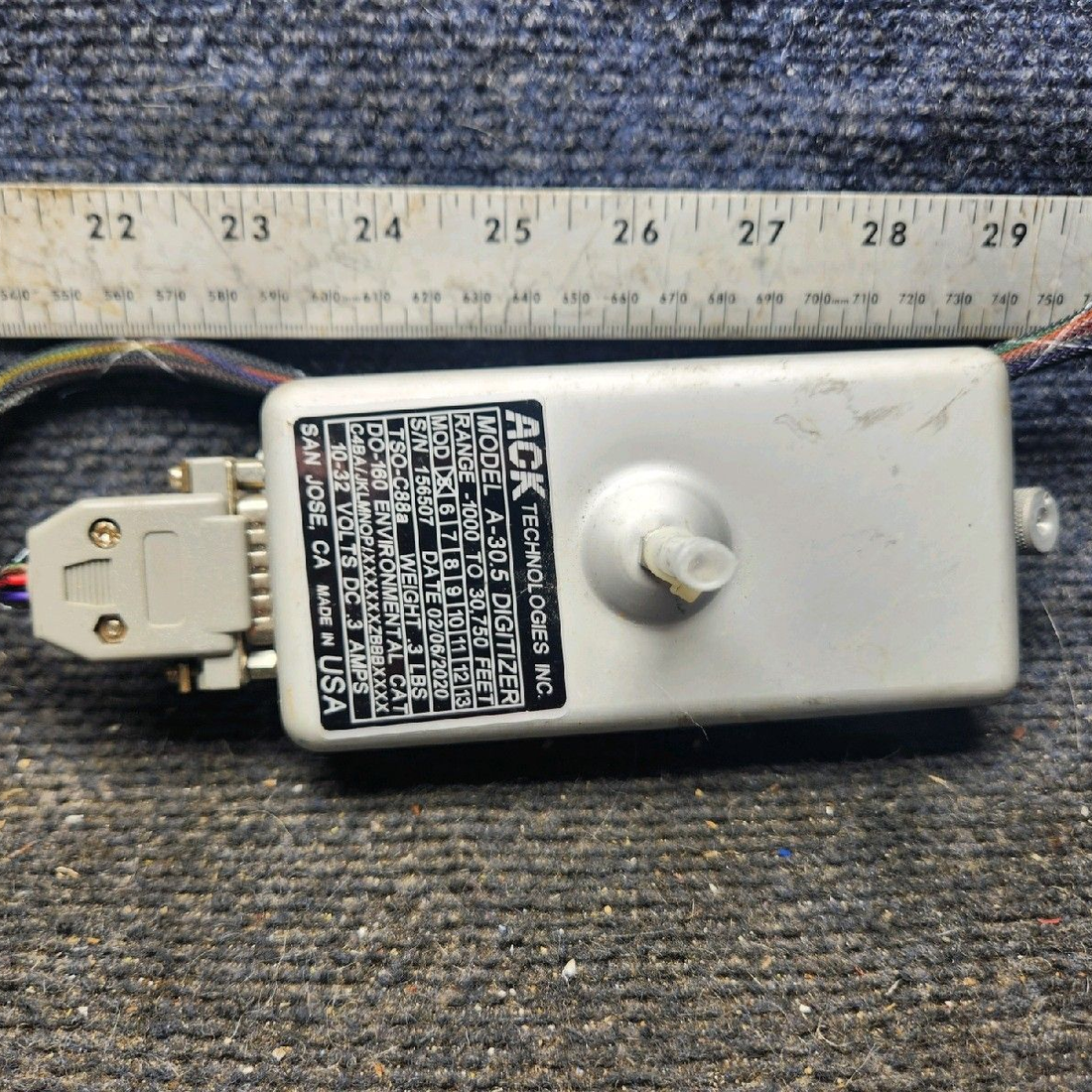 Used aircraft parts for sale, A-30.5 ACK piper PA-28-181 Altitude Encoder with Tray (10-32V)