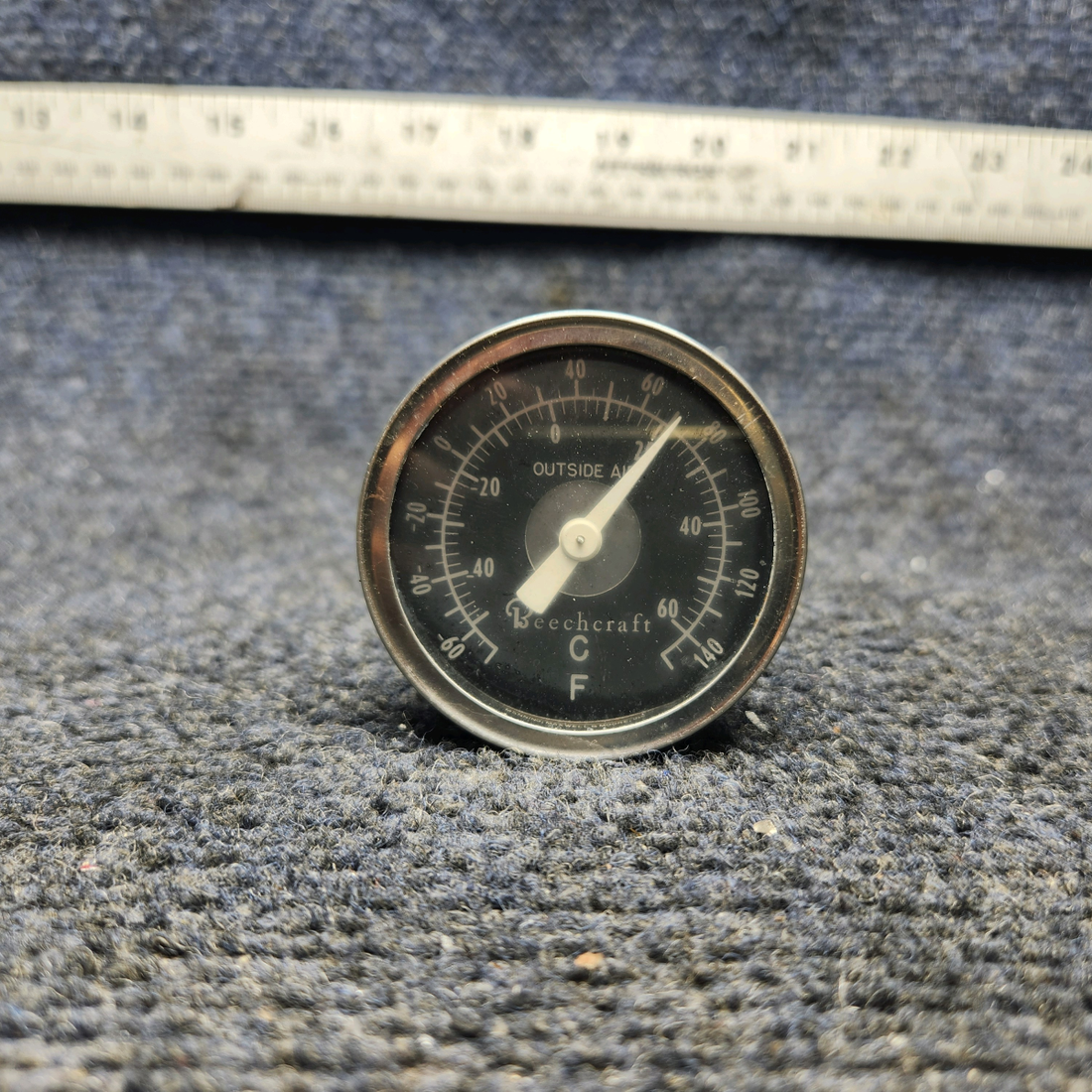 Used aircraft parts for sale, 35-380019-1 Rochester Beechcraft A23A Musketeer Custom III FREE AIR TEMPERATURE INDICATOR