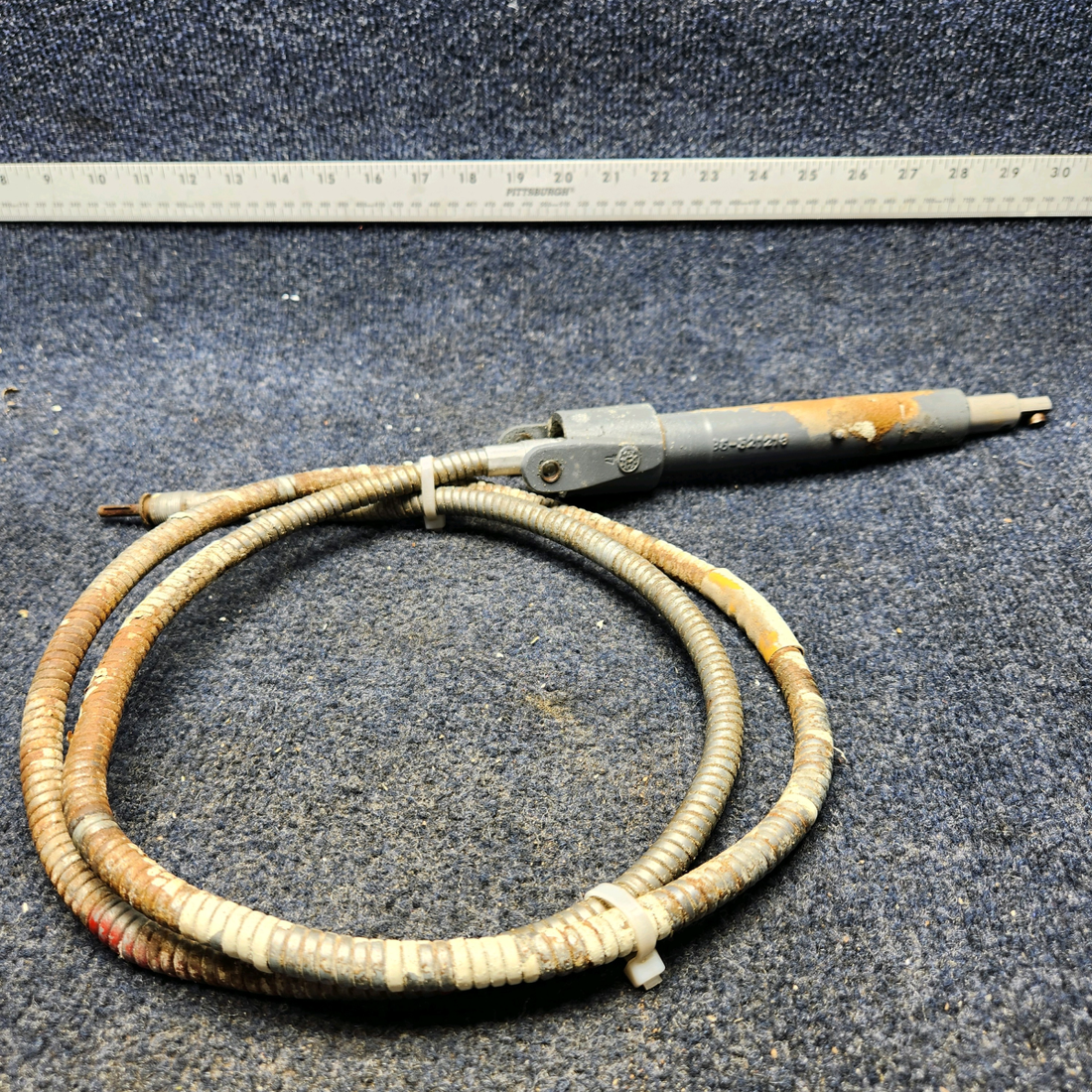 Used aircraft parts for sale, 35-521212-1 W/ 35-521212-10 BEECHCRAFT F35 FLAP ACTUATOR HOUSING W/ PISTONLLH AND CABLE.