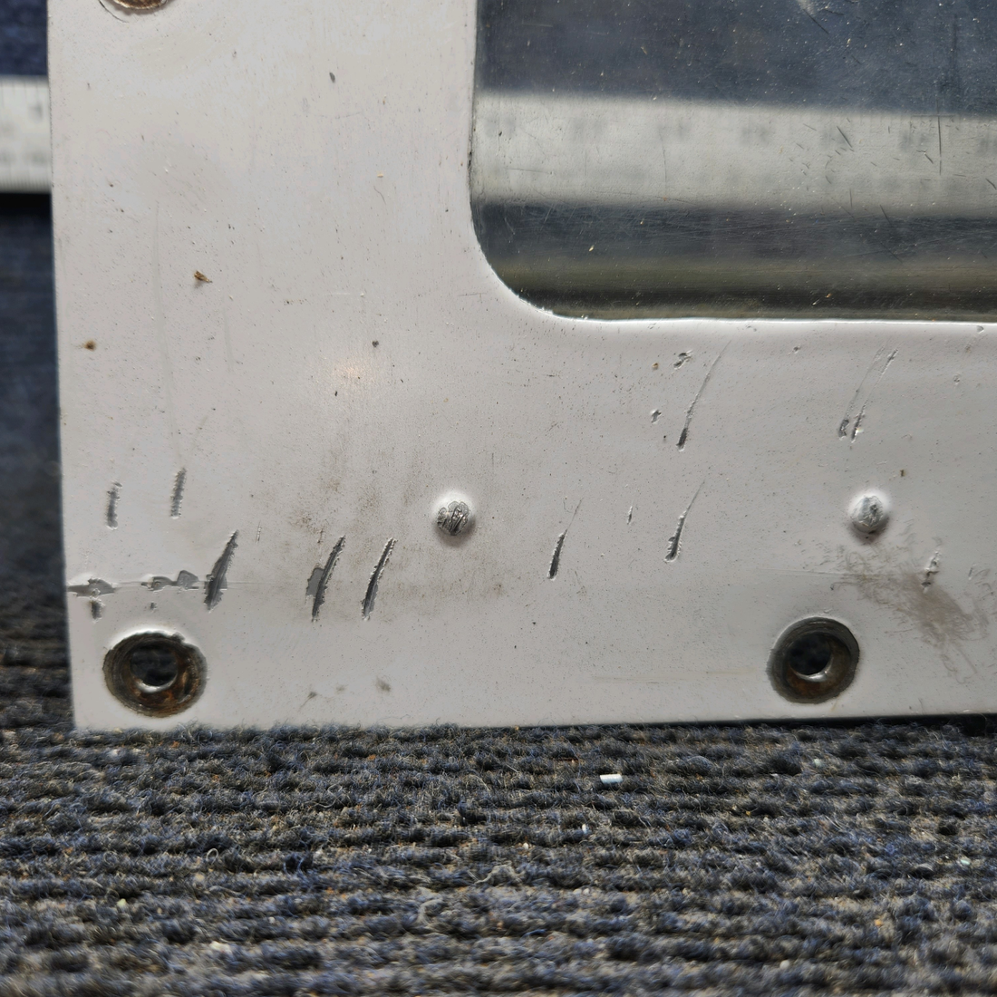 Used aircraft parts for sale, 0523115-2 Cessna 172E Landing Light Lens Window Metal Frame Retainer (with Lens)