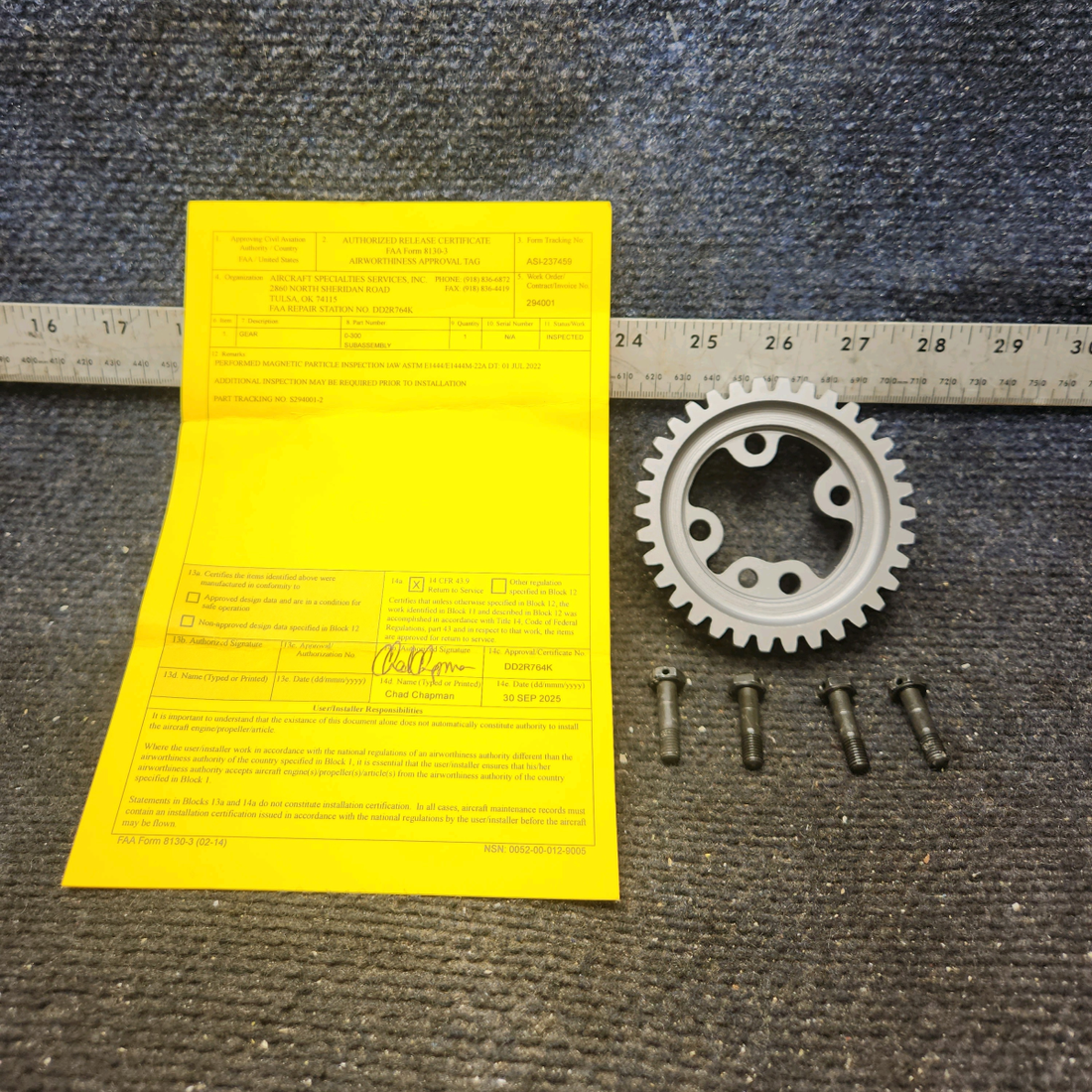 Used aircraft parts for sale, 630690 Continental O-300D Cessna 172F Gear Cluster Crank