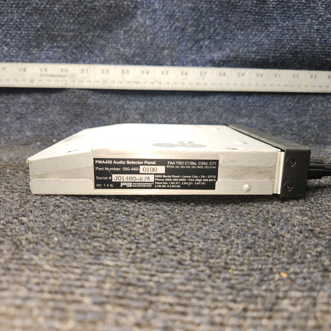 Used aircraft parts for sale, 050-450-0100 PS Engineering PMA-450 PIPER PA-24-250 Audio Selector Panel Radio Assembly